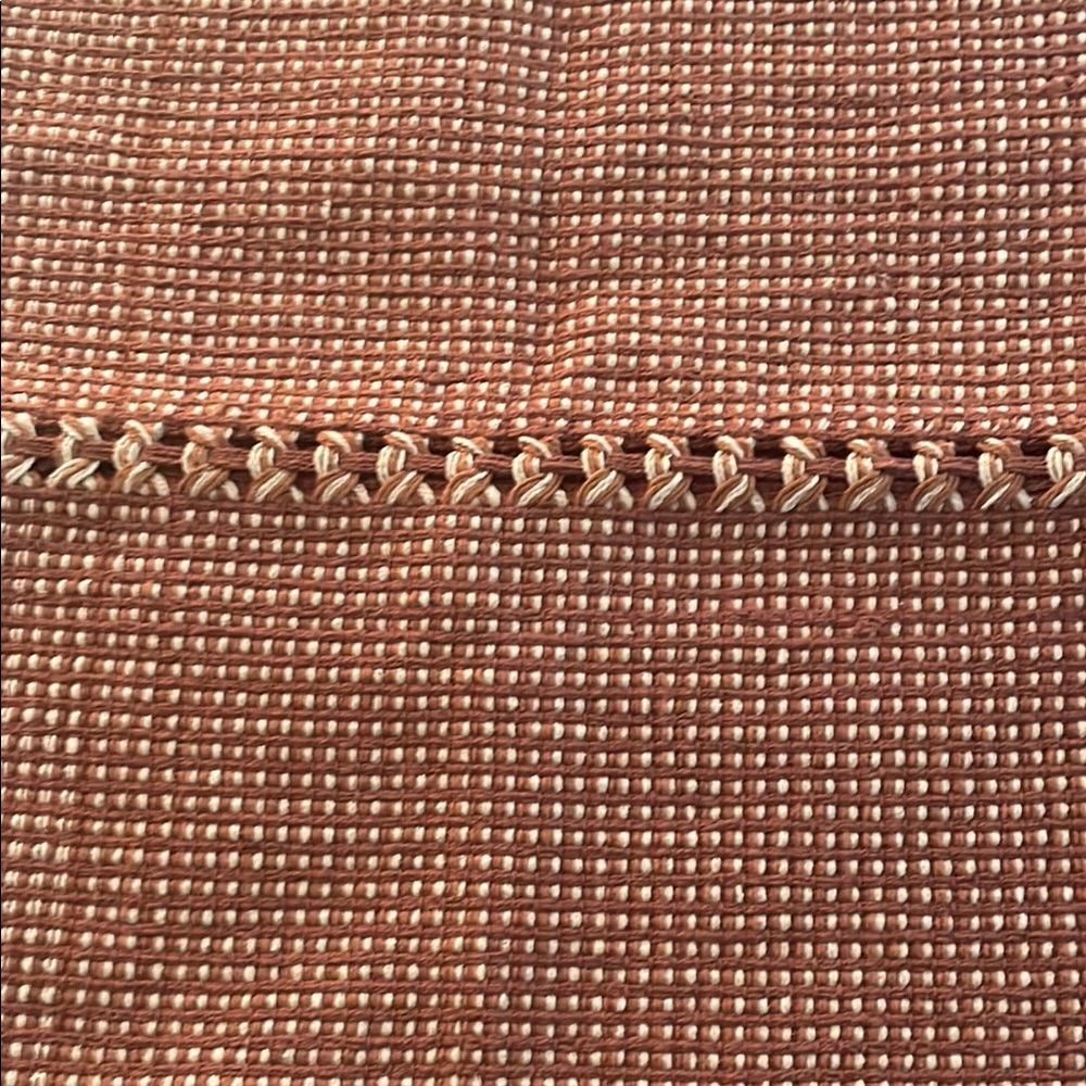 Woven Textured sham in rust cream